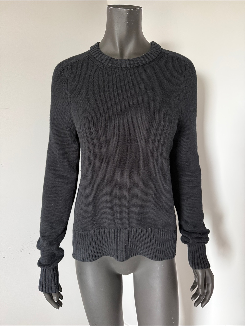 204. BR Silk Cotton Crewneck Sweater Black Small
